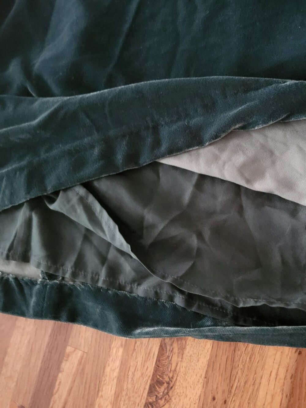 J. Crew Dark Green Velvet Midi Dress Long Sleeve - Picture 14 of 14